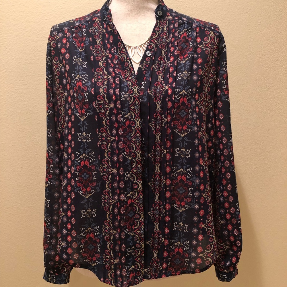 Abercrombie blue detailed print blouse